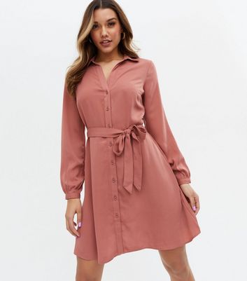 pink shirt dress womens