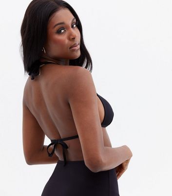 Click to view product details and reviews for Black Moulded Triangle Bikini Top New Look.