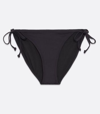 Black Tie Side Bikini Bottoms New Look