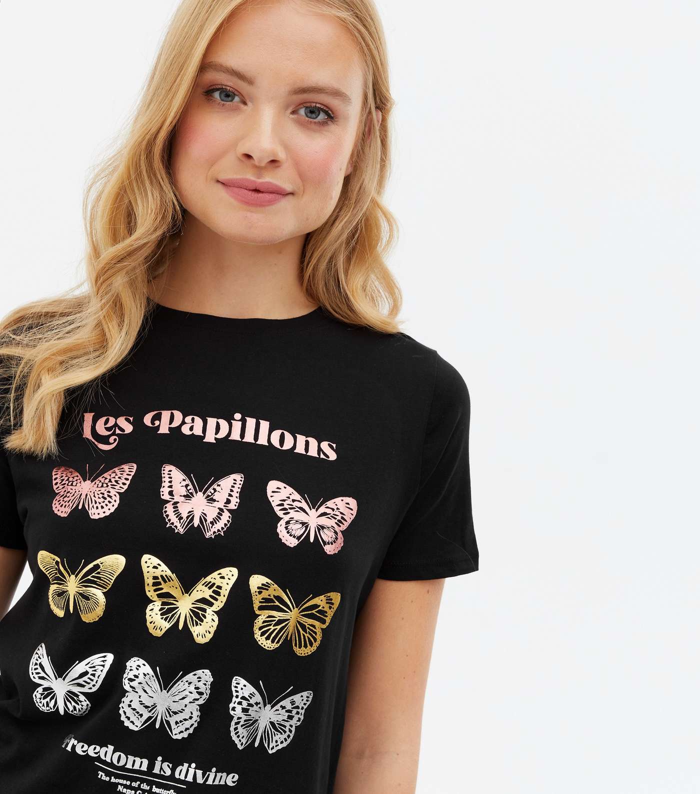 Black Metallic Butterfly Logo T-Shirt