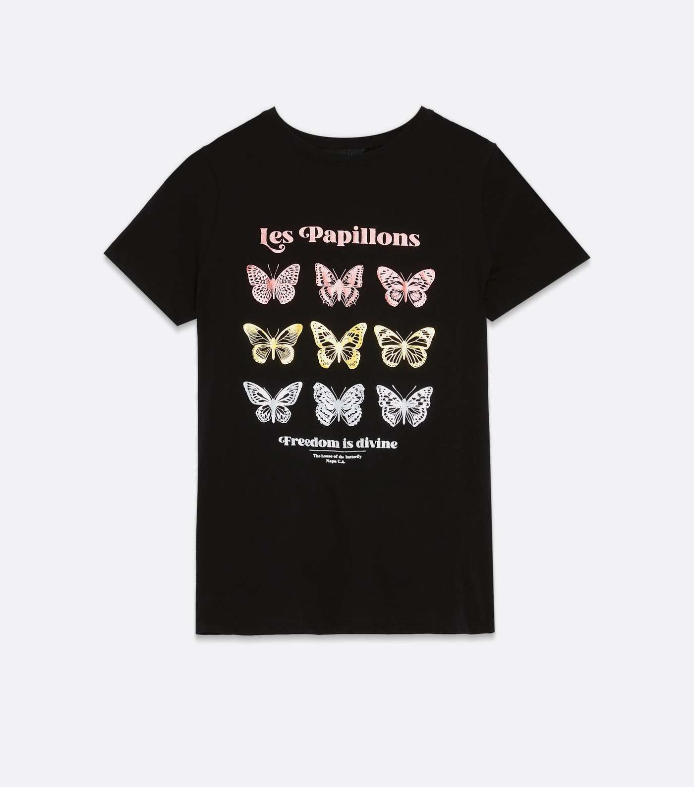 Black Metallic Butterfly Logo T-Shirt Image 5