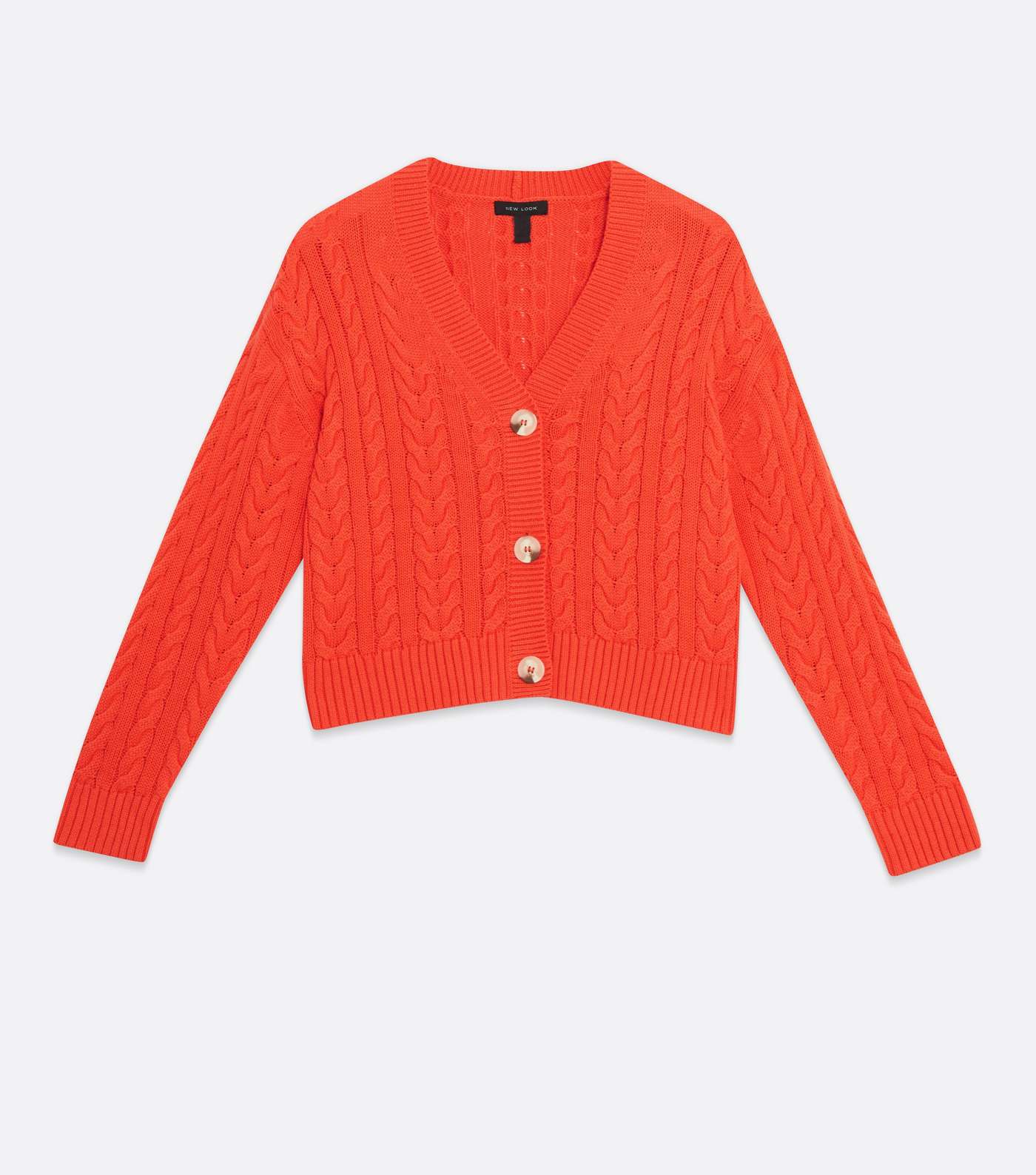 Red Cable Knit Cardigan Image 5