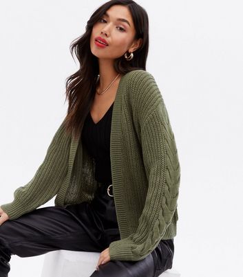 New look cable knit cardigan best sale