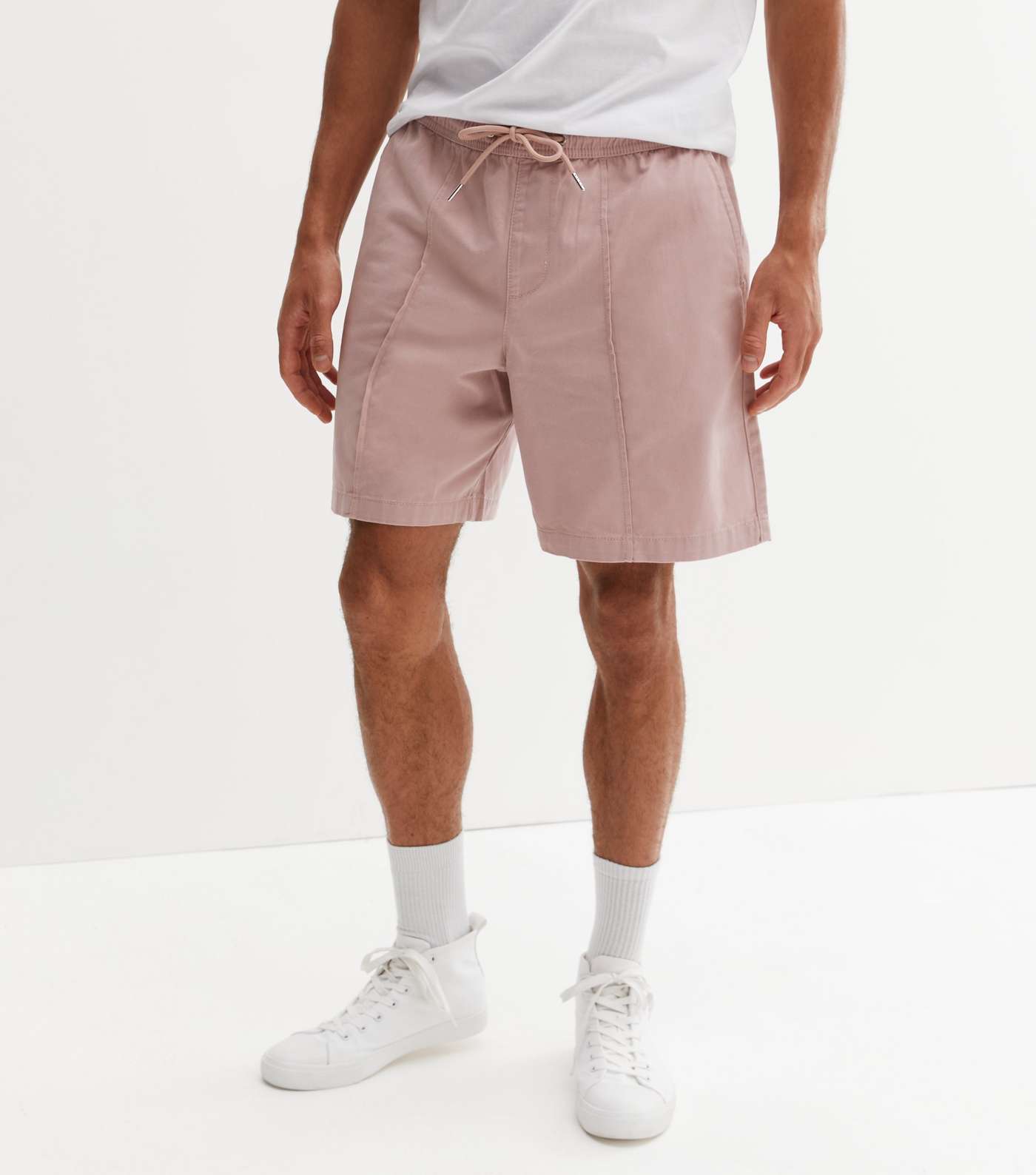 Mid Pink Pintuck Relaxed Fit Shorts Image 2