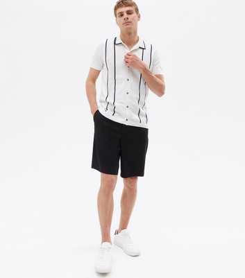 Black Pleated Relaxed Fit Shorts