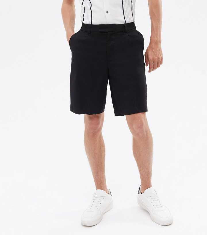 Regular Fit Pleated Shorts - Black - Men