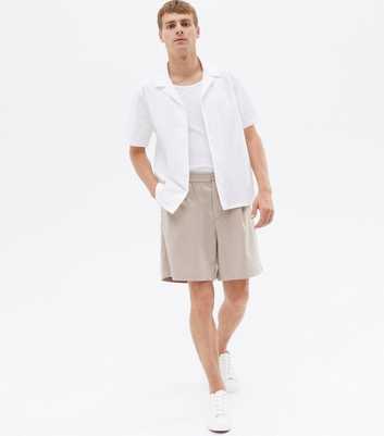 Stone Pleated Pull On Shorts