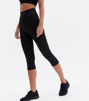 Black 3/4 Sports Leggings | New Look