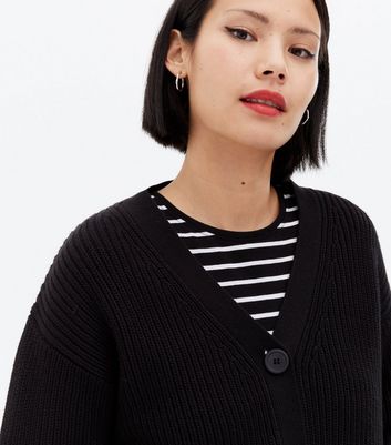 button up black sweater