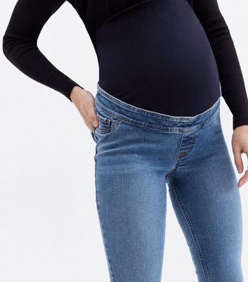 Tall Maternity Blue Over Bump Lift & Shape Emilee Jeggings