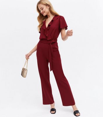 burgundy womens jumpsuit