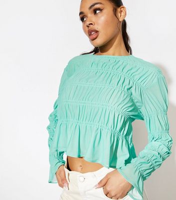 Skinnydip Mint Green Ruched Long Sleeve 