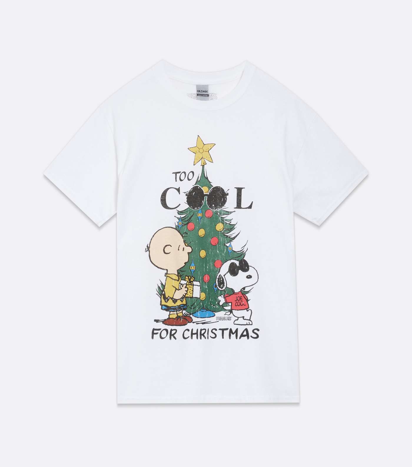 White Snoopy Too Cool For Christmas Logo T-Shirt Image 5