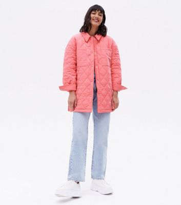 Click to view product details and reviews for Urban Bliss Pink Quilted Shacket New Look.