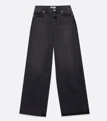 Black High Waist Wide Leg Dad Jeans | New Look