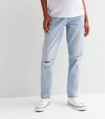 Tall Maternity Pale Blue Ripped Over 