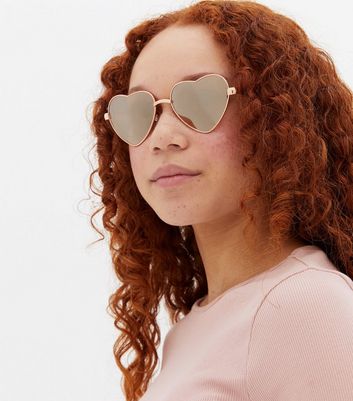 Rose gold cheap heart shaped sunglasses