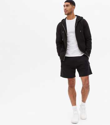 Black Jersey Cargo Shorts