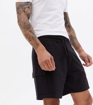 Black Jersey Cargo Shorts | New Look