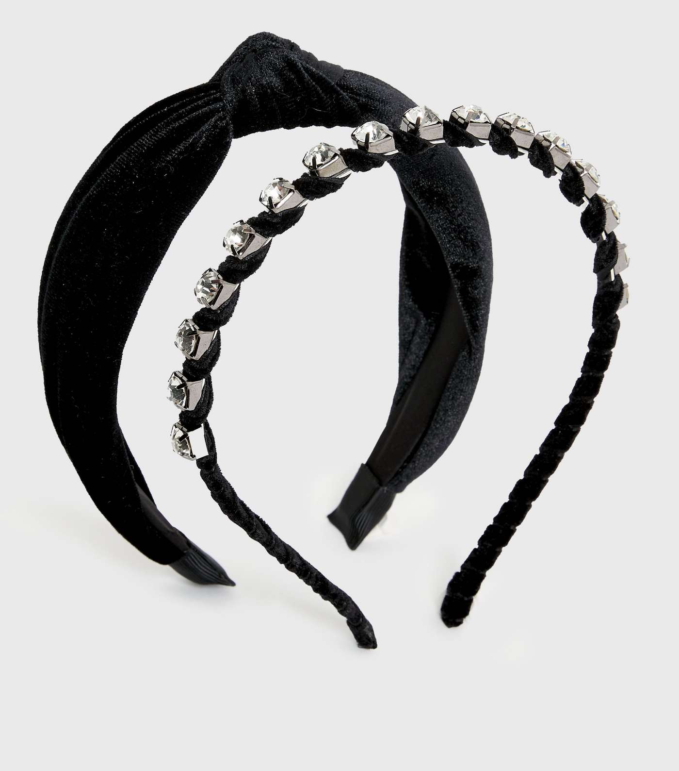 2 Pack Black Faux Pearl and Knot Headbands