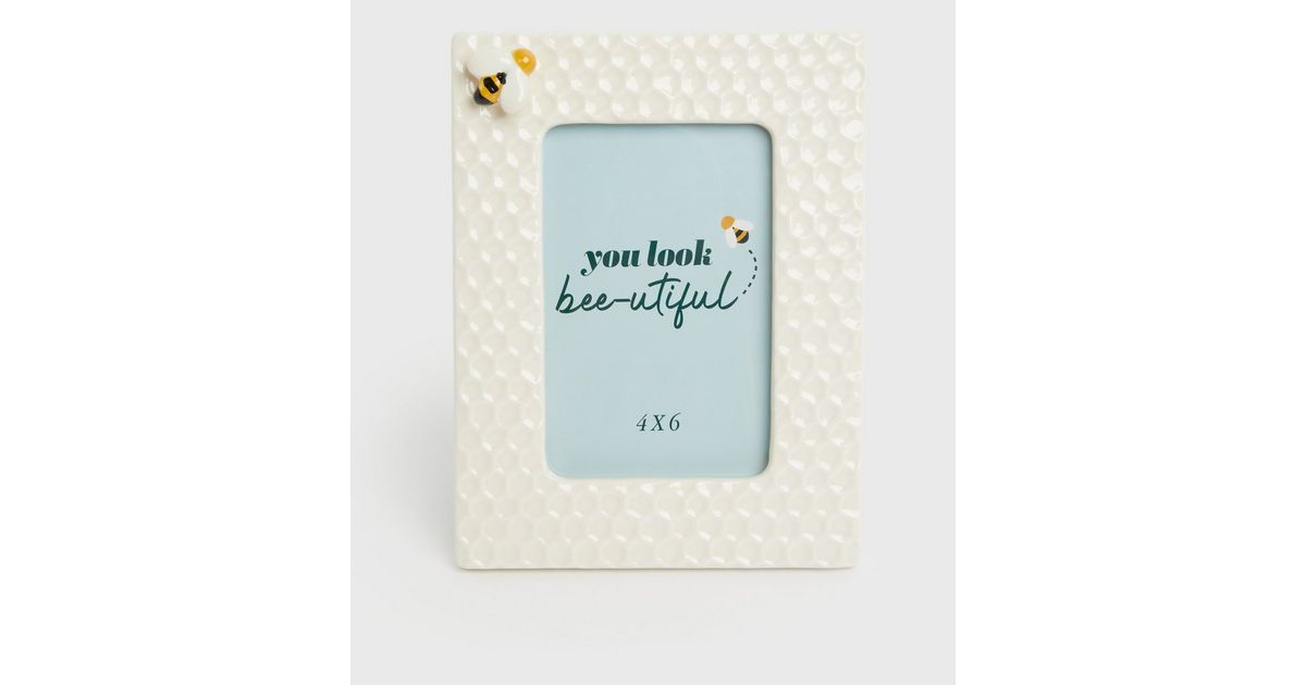 Off White Honeycomb Bee Photo Frame | New Look