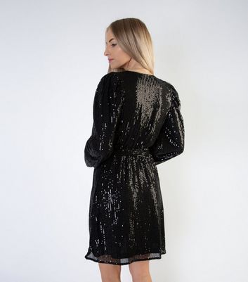 warehouse sequin wrap dress