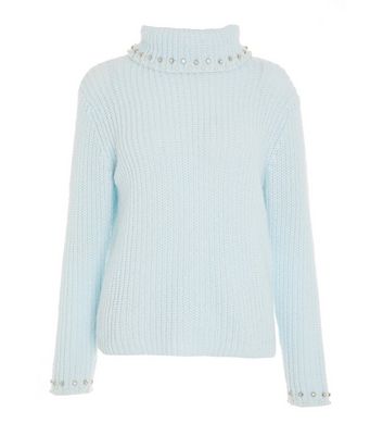 Click to view product details and reviews for Quiz Pale Blue Diamanté Embellished Roll Neck Jumper New Look. Click to view product details and reviews for Quiz Pale Blue Diamanté Embellished Roll Neck Jumper New Look.