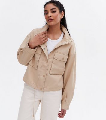 new look beige shacket