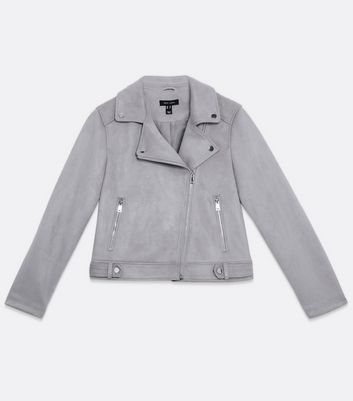 Grey suede jacket new deals look