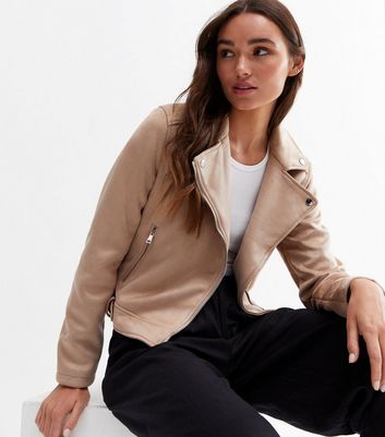 moto jacket tan