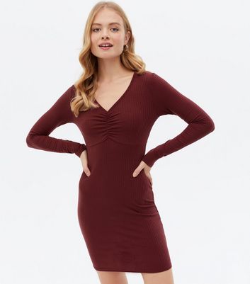 new look burgundy dress