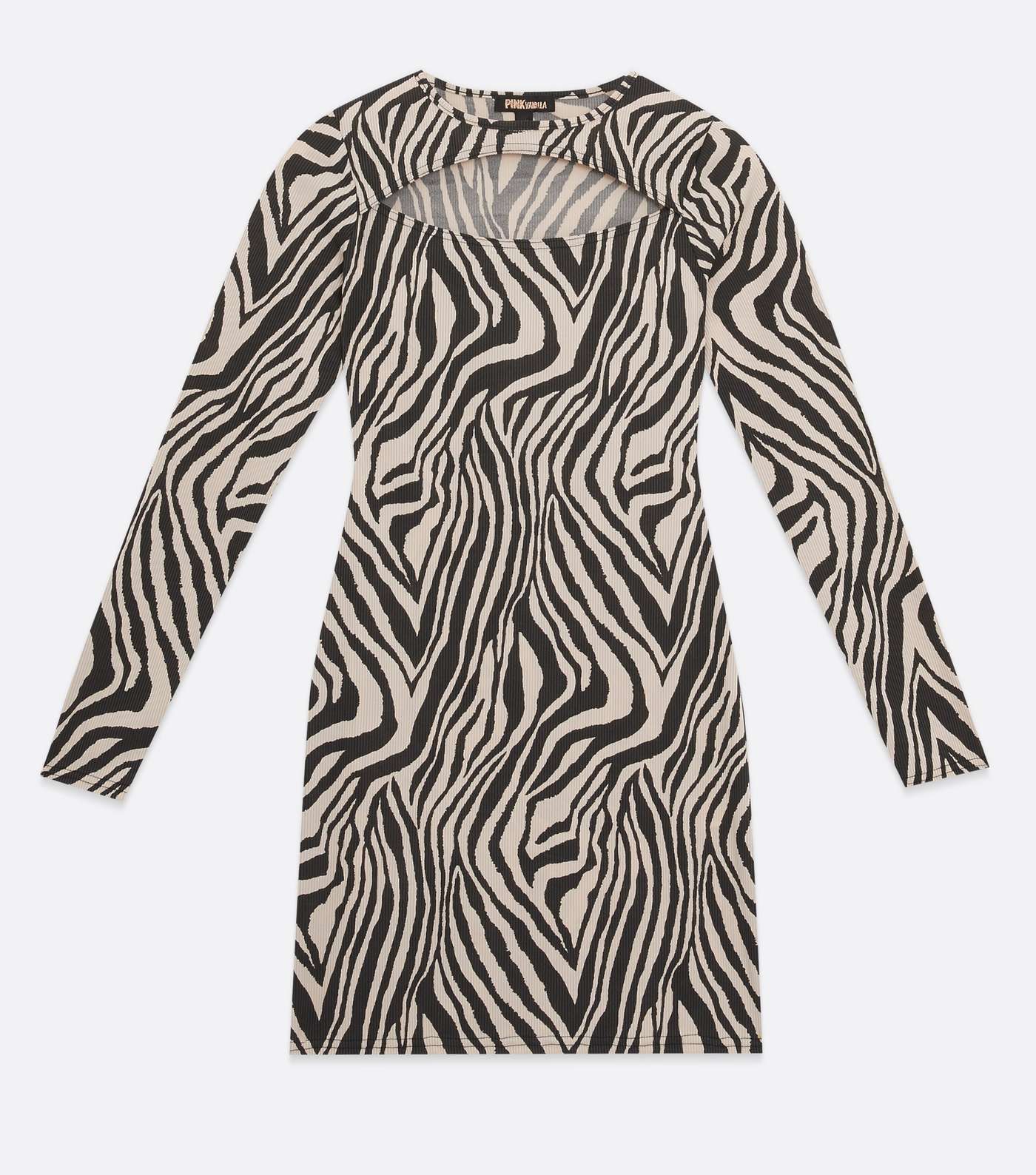Pink Vanilla Black Zebra Print Mini Bodycon Dress Image 5