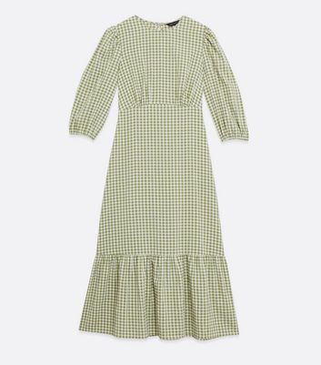 Puff Sleeve Tiered Midi Dress 