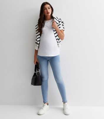 Maternity Pale Blue Over Bump Lift & Shape Emilee Jeggings