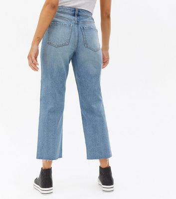 Petite Blue Mid Wash Ankle Grazing 