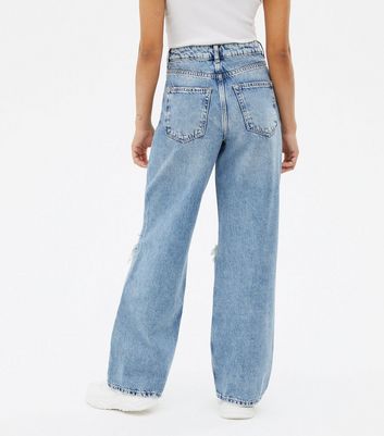 Click to view product details and reviews for Petite Blue Ripped High Waist Sinead Baggy Fit Jeans New Look.