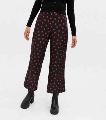 Black Spot Wide Leg Crop Trousers | New 