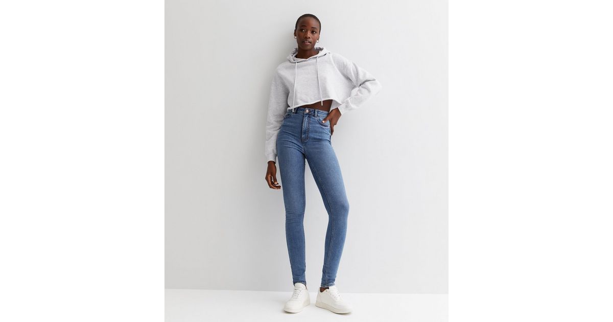 Tall Blue Lift & Shape Jenna Skinny Jeans | New Look