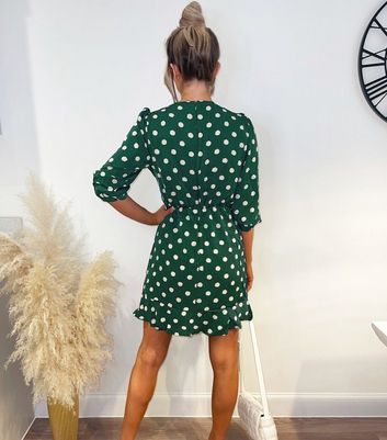 AX Paris Green Spot Frill Mini Wrap 