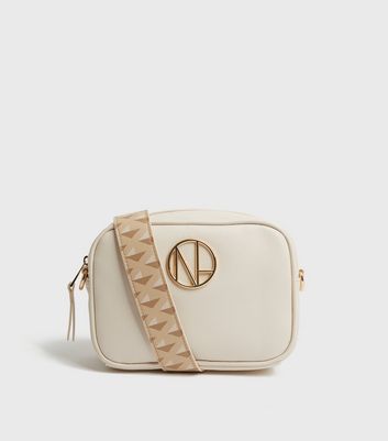 off white logo strap crossbody bolsa