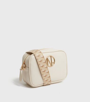 off white logo strap crossbody bolsa