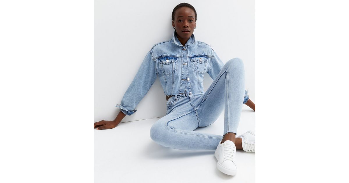 Tall Pale Blue High Waist Hallie Super Skinny Jeans | New Look
