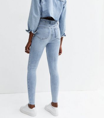 Pale Blue Acid Wash High Waist Hallie Super Skinny Jeans