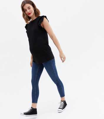 Petite Maternity Blue Under Bump ‘Lift & Shape’ Emilee Jeggings