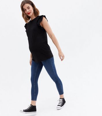 Damen Bekleidung Petite Maternity Blue Under Bump ‘Lift & Shape’ Emilee Jeggings