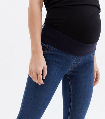Damen Bekleidung Petite Maternity Blue Under Bump ‘Lift & Shape’ Emilee Jeggings
