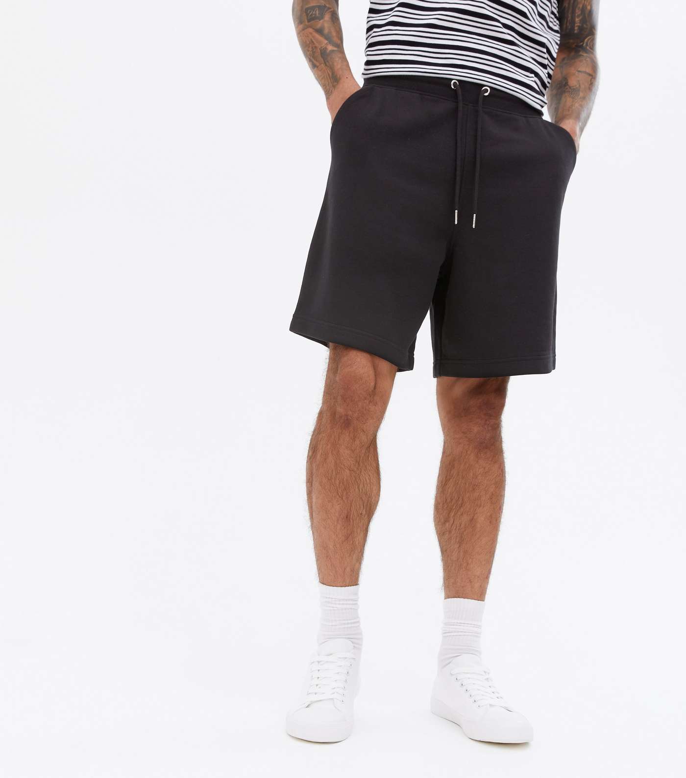 Black Jersey Oversized Shorts Image 4