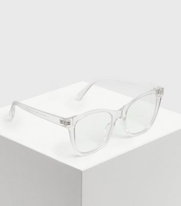 Clear Square Blue Light Glasses New Look