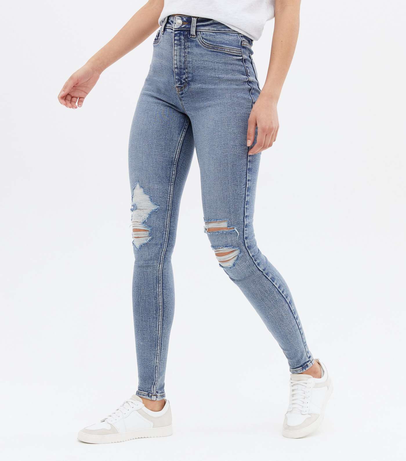 Tall Teal High Waist Hallie Super Skinny Jeans Image 2