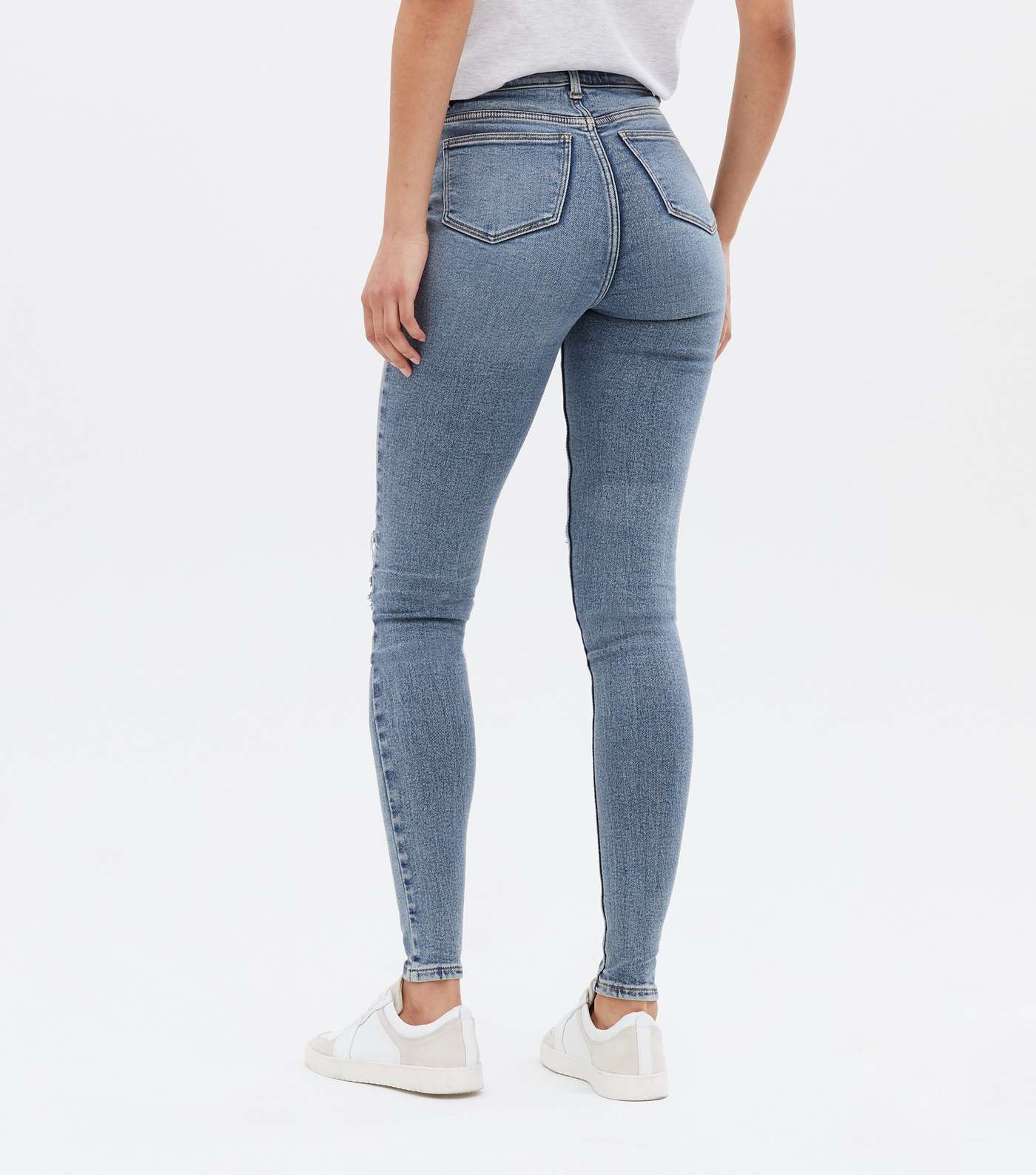 Tall Teal High Waist Hallie Super Skinny Jeans Image 4